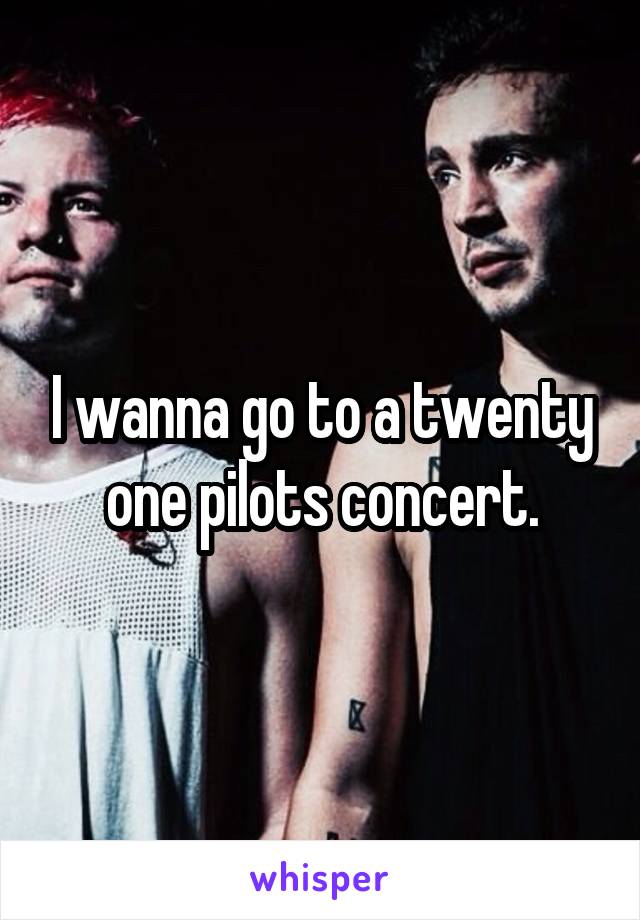 I wanna go to a twenty one pilots concert.