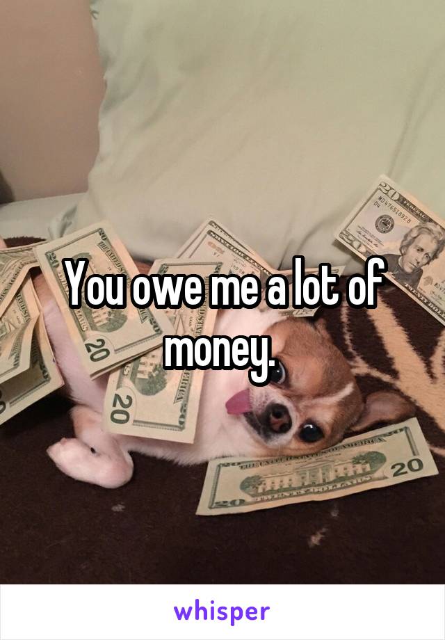 You owe me a lot of money. 