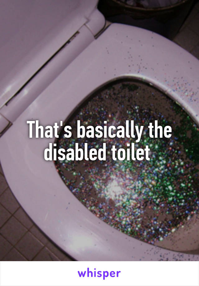 That's basically the disabled toilet 