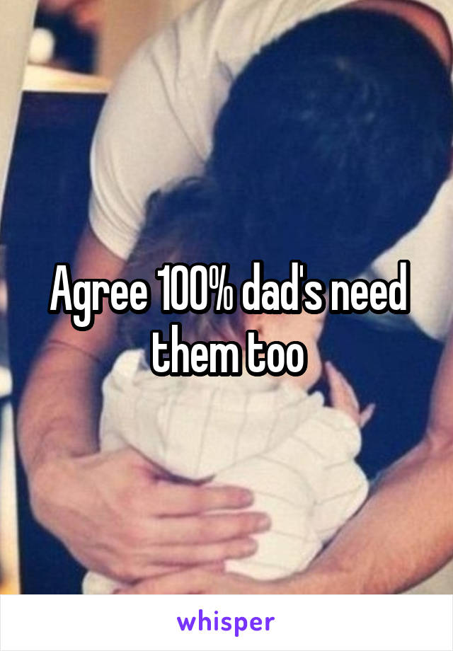 Agree 100% dad's need them too