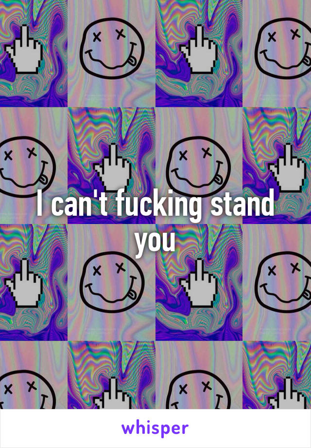 I can't fucking stand you