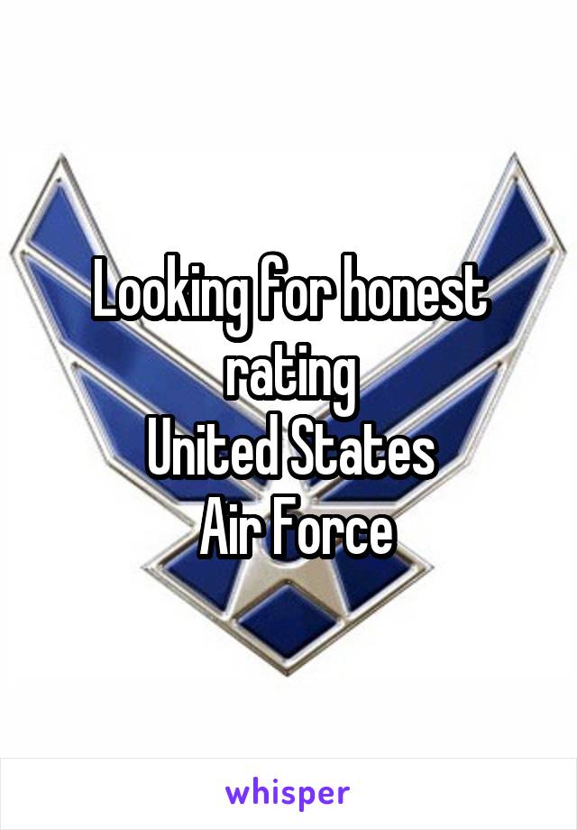 Looking for honest rating
United States
 Air Force