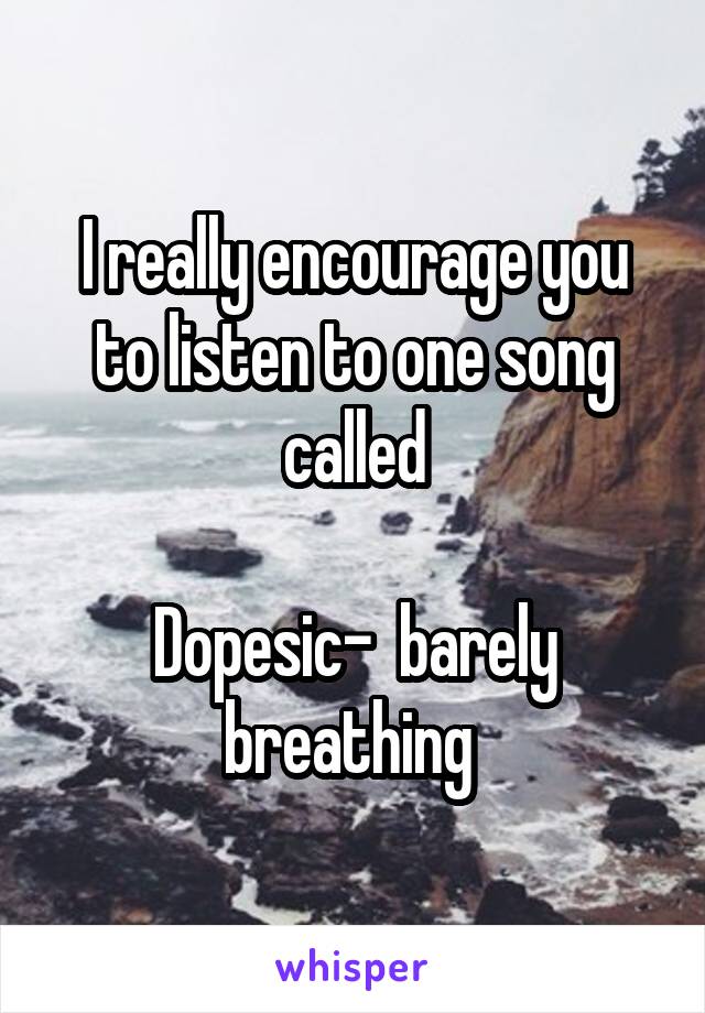I really encourage you to listen to one song called

Dopesic-  barely breathing 