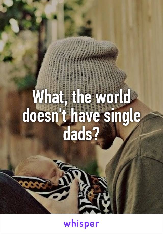 What, the world doesn't have single dads?