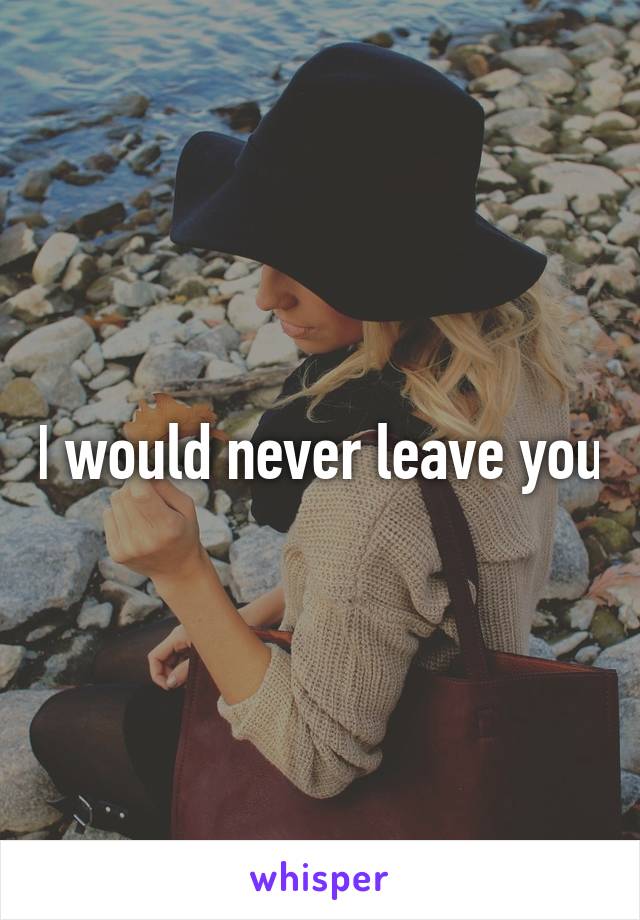 I would never leave you
