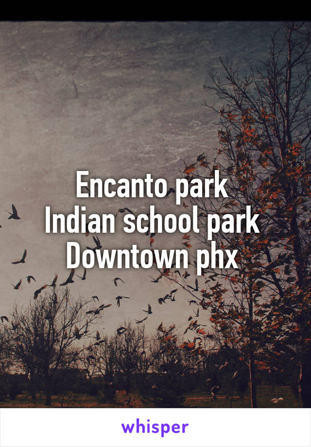 Encanto park 
Indian school park 
Downtown phx 