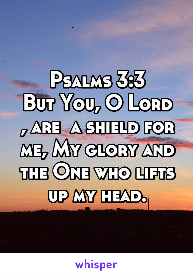 Psalms 3:3
But You, O Lord , are  a shield for me, My glory and the One who lifts up my head.