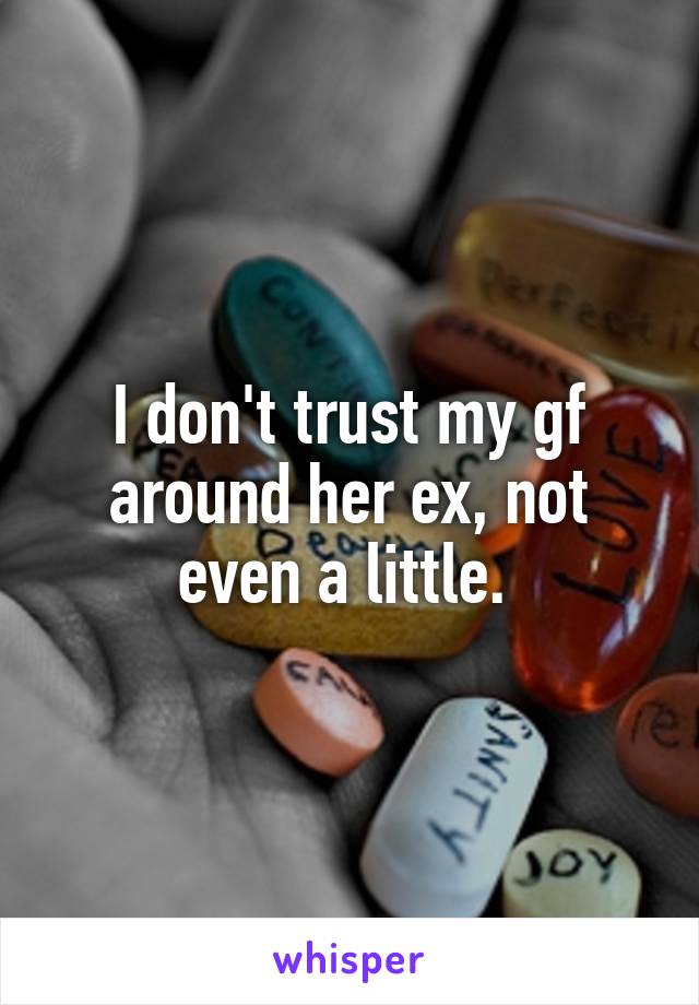 I don't trust my gf around her ex, not even a little. 