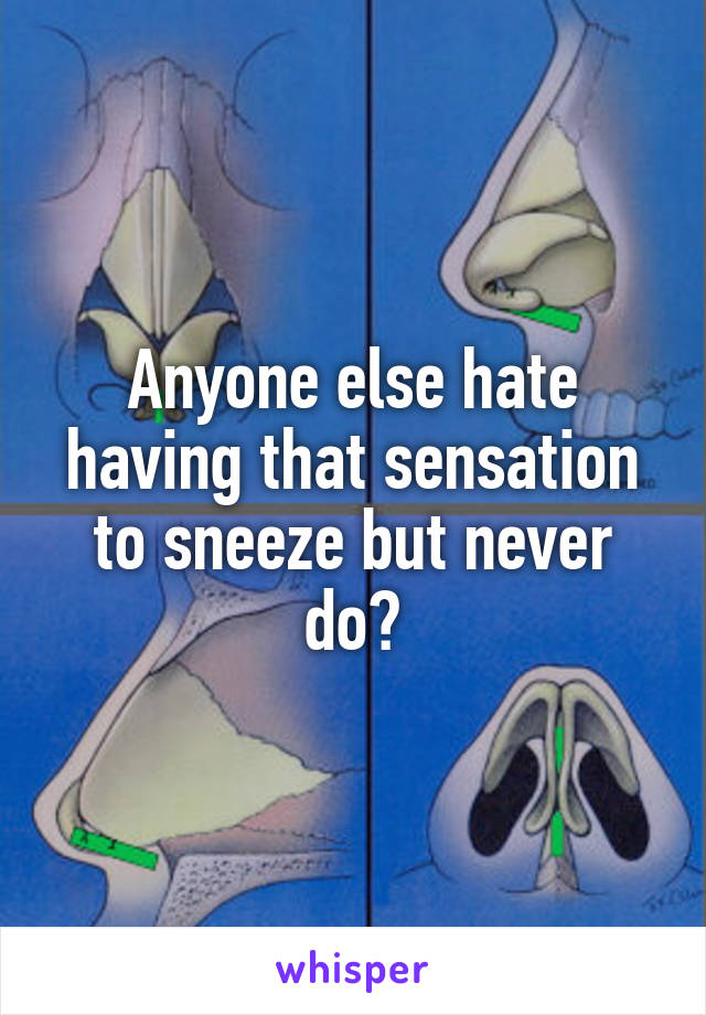 Anyone else hate having that sensation to sneeze but never do?