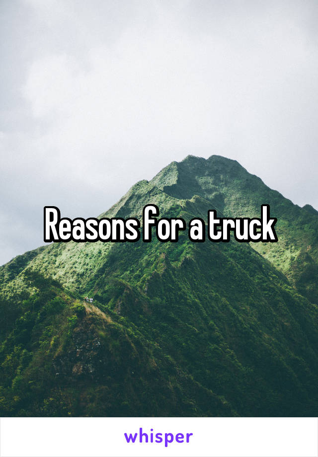 Reasons for a truck