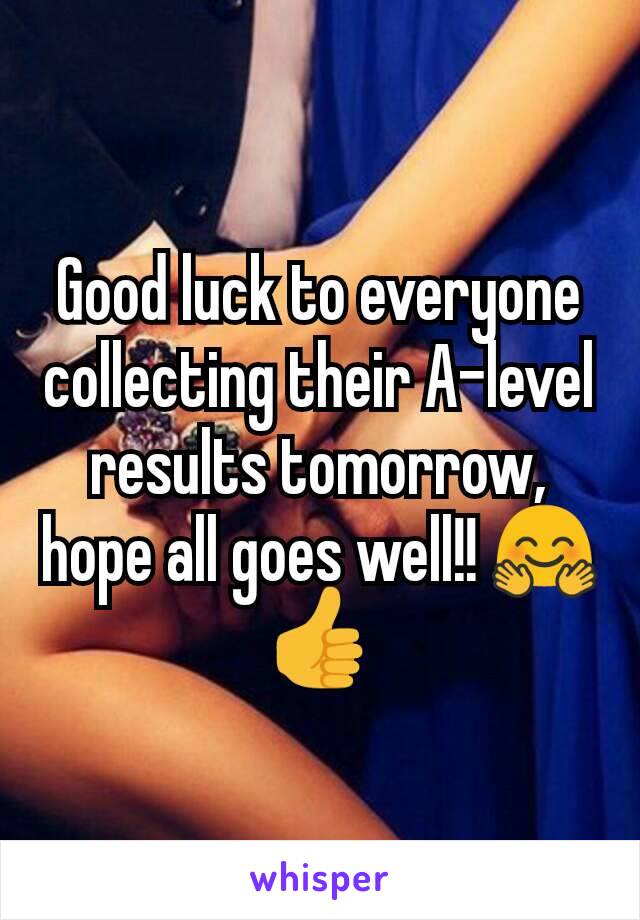 Good luck to everyone collecting their A-level results tomorrow, hope all goes well!! 🤗👍