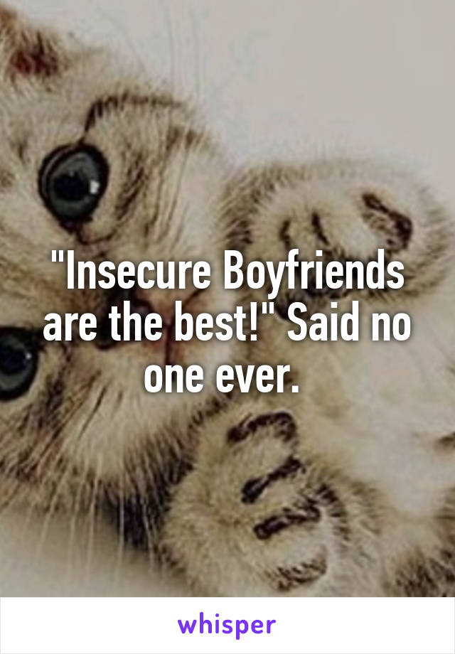 "Insecure Boyfriends are the best!" Said no one ever. 