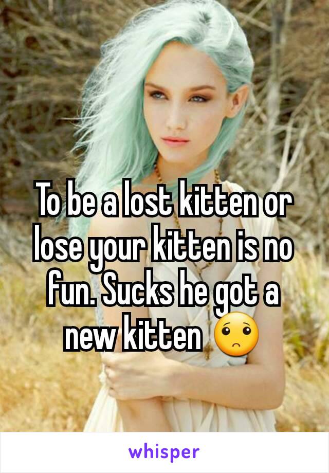 To be a lost kitten or lose your kitten is no fun. Sucks he got a new kitten 🙁
