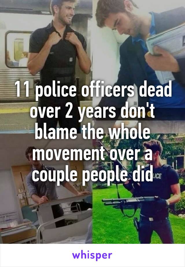 11 police officers dead over 2 years don't blame the whole movement over a couple people did