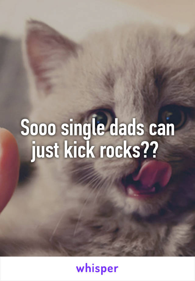 Sooo single dads can just kick rocks?? 