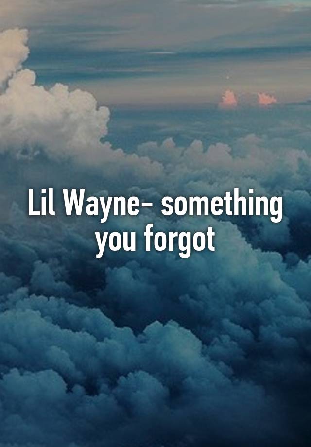 Somthing You Forgot Lyrics by Lil' Wayne