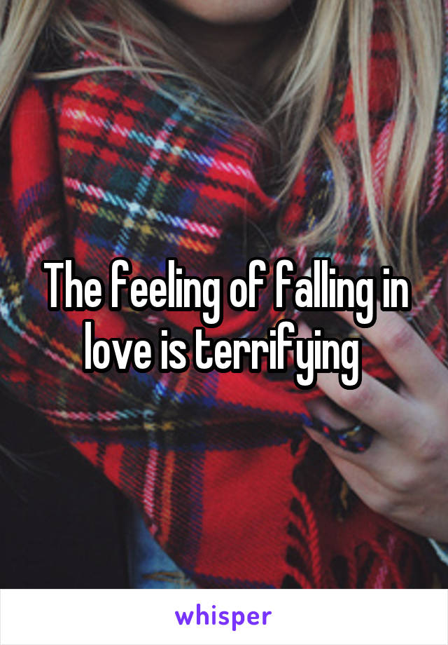 The feeling of falling in love is terrifying 