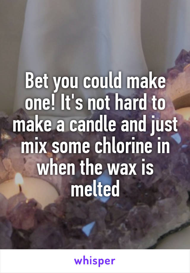 Bet you could make one! It's not hard to make a candle and just mix some chlorine in when the wax is melted