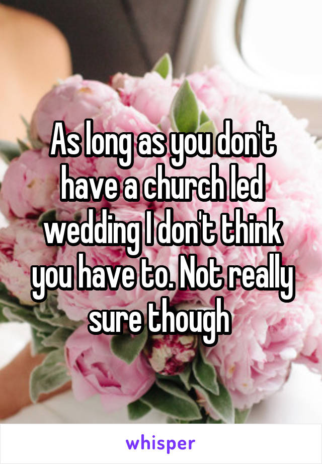 As long as you don't have a church led wedding I don't think you have to. Not really sure though 