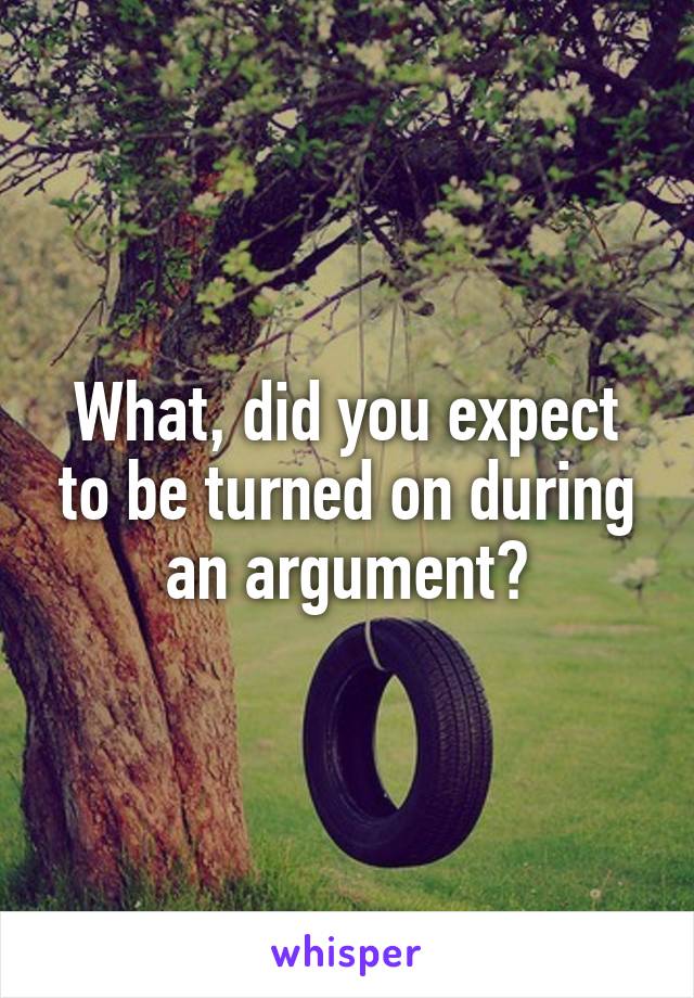 What, did you expect to be turned on during an argument?