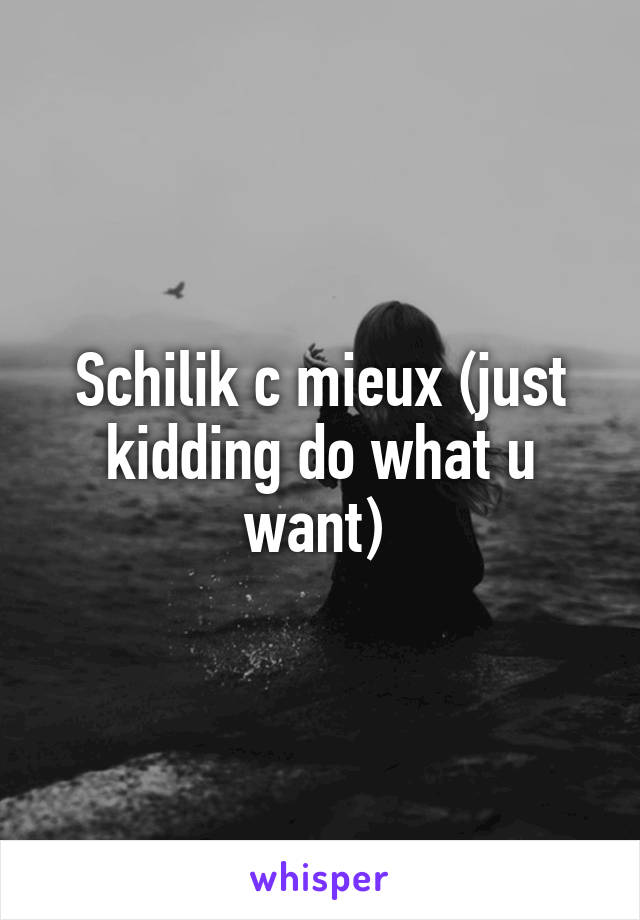 Schilik c mieux (just kidding do what u want) 