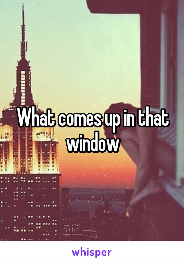What comes up in that window