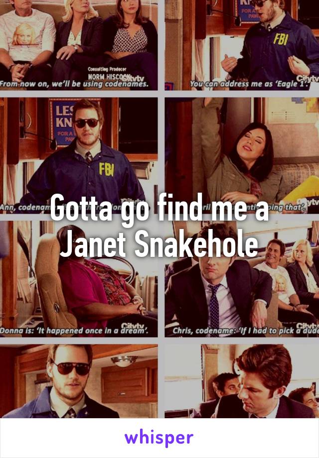 Gotta go find me a Janet Snakehole
