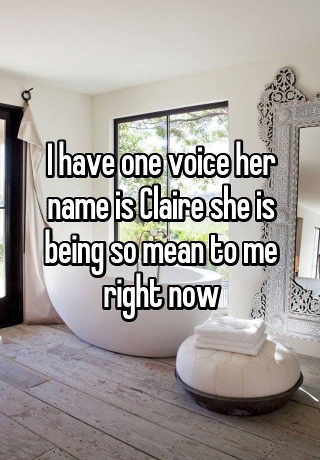 i-have-one-voice-her-name-is-claire-she-is-being-so-mean-to-me-right-now