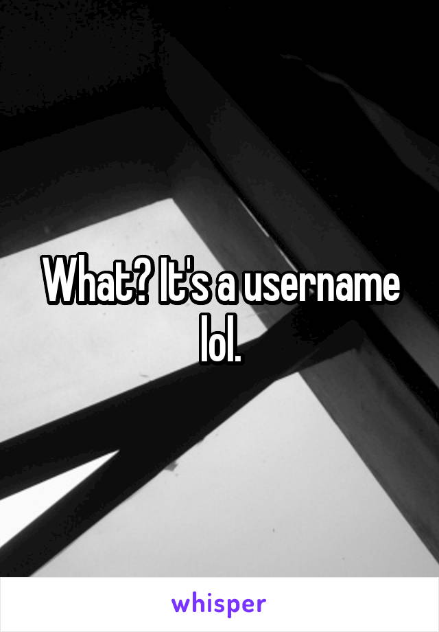 What? It's a username lol.