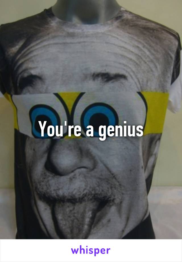 You're a genius