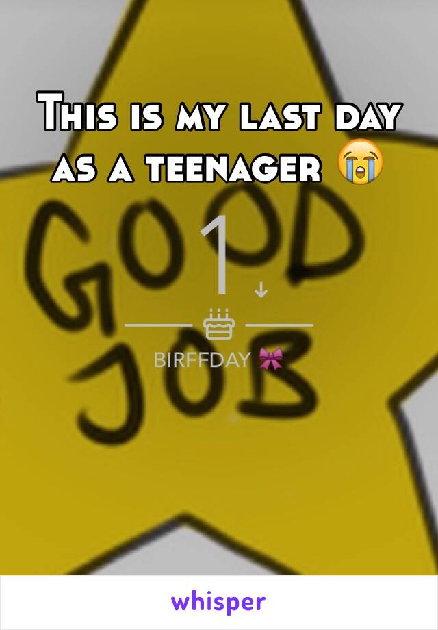 MY LAST DAY AS A TEENAGER 
