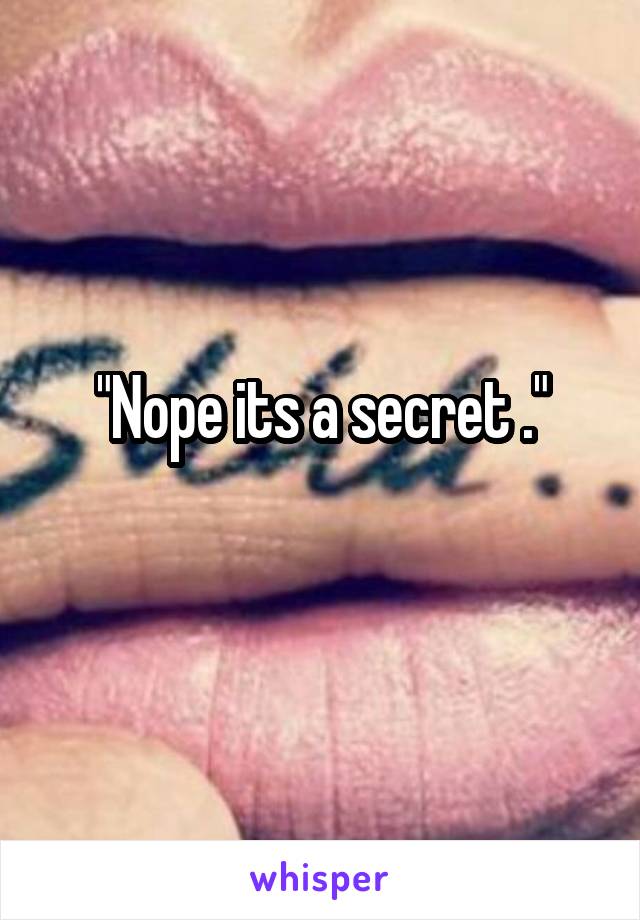 "Nope its a secret ."
