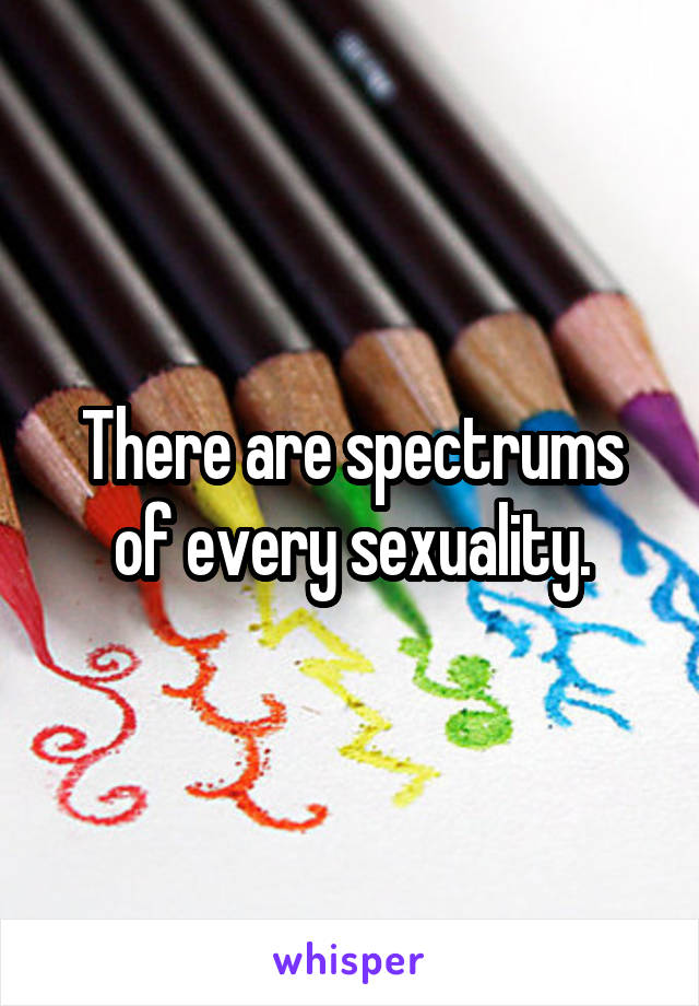 There are spectrums of every sexuality.
