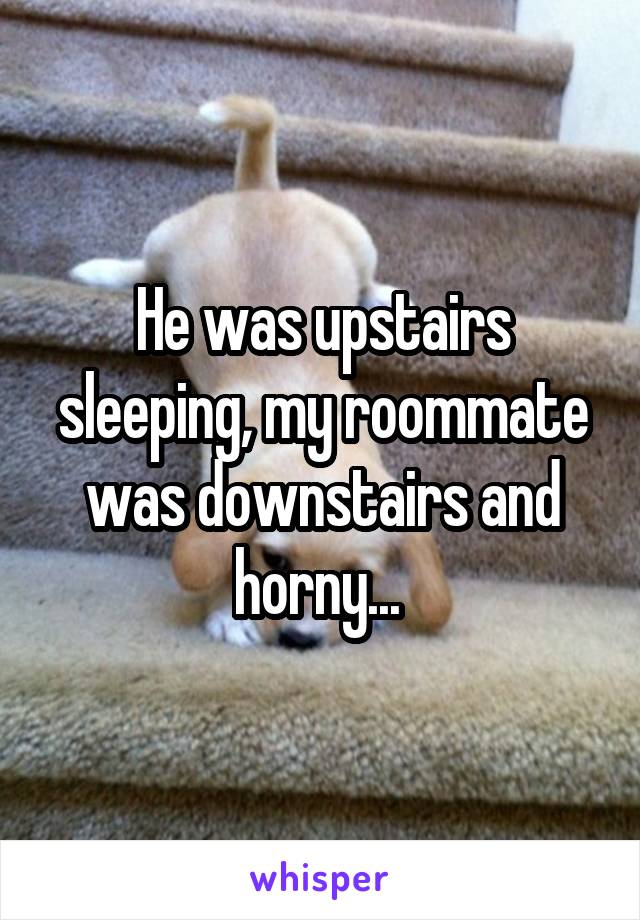 He was upstairs sleeping, my roommate was downstairs and horny... 