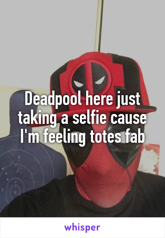 Deadpool here just taking a selfie cause I'm feeling totes fab