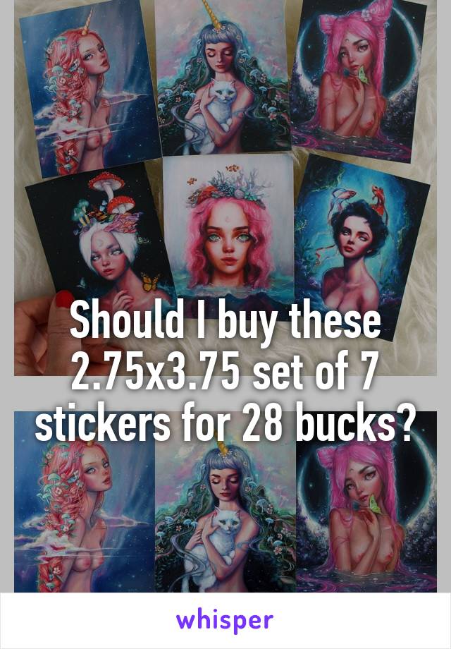 

Should I buy these 2.75x3.75 set of 7 stickers for 28 bucks?