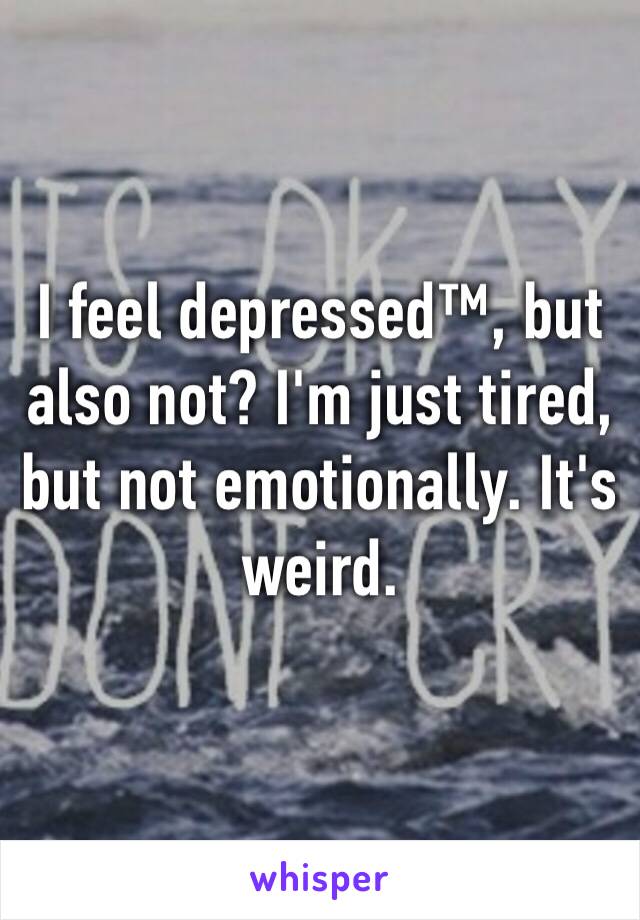 I feel depressed™, but also not? I'm just tired, but not emotionally. It's weird. 