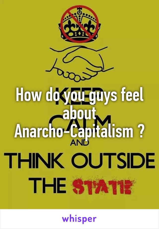 How do you guys feel about Anarcho-Capitalism ?