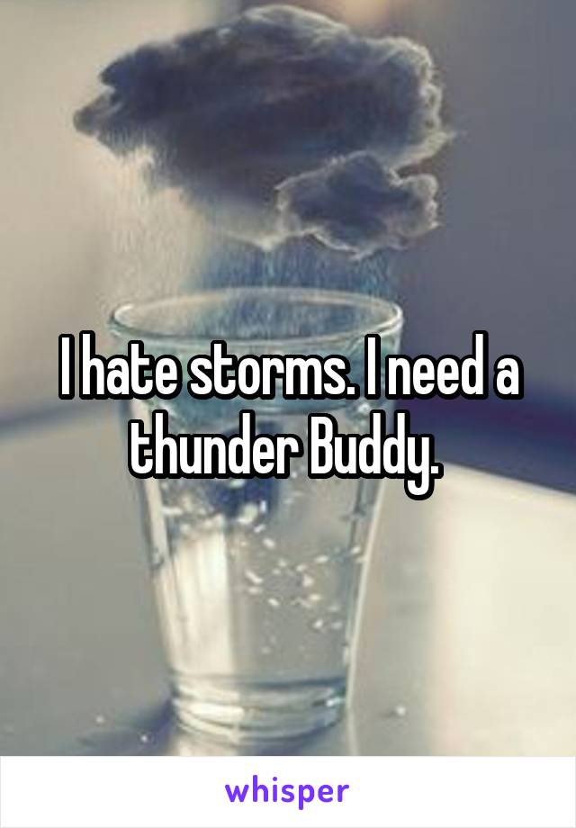 I hate storms. I need a thunder Buddy. 