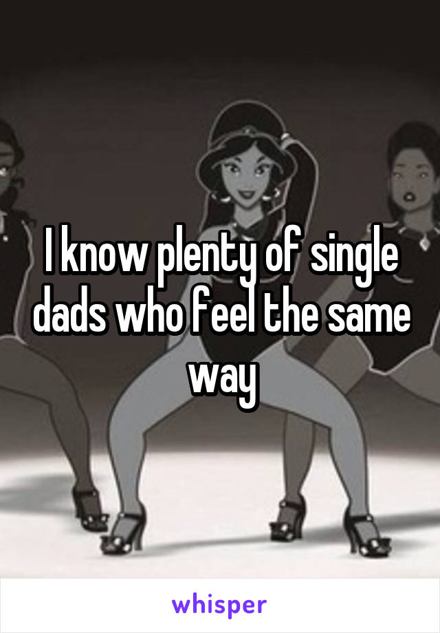 I know plenty of single dads who feel the same way