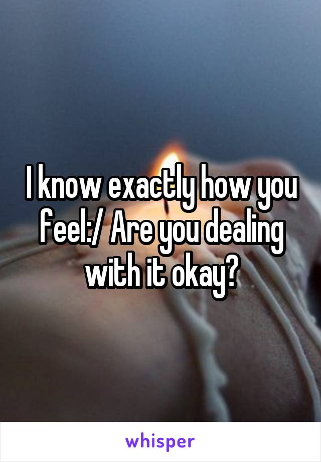 I know exactly how you feel:/ Are you dealing with it okay?