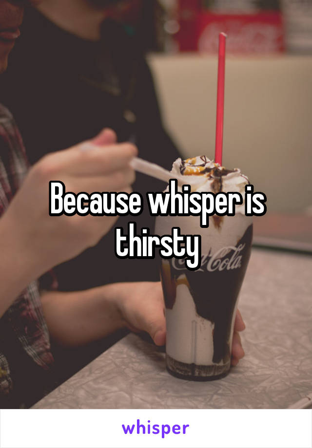 Because whisper is thirsty