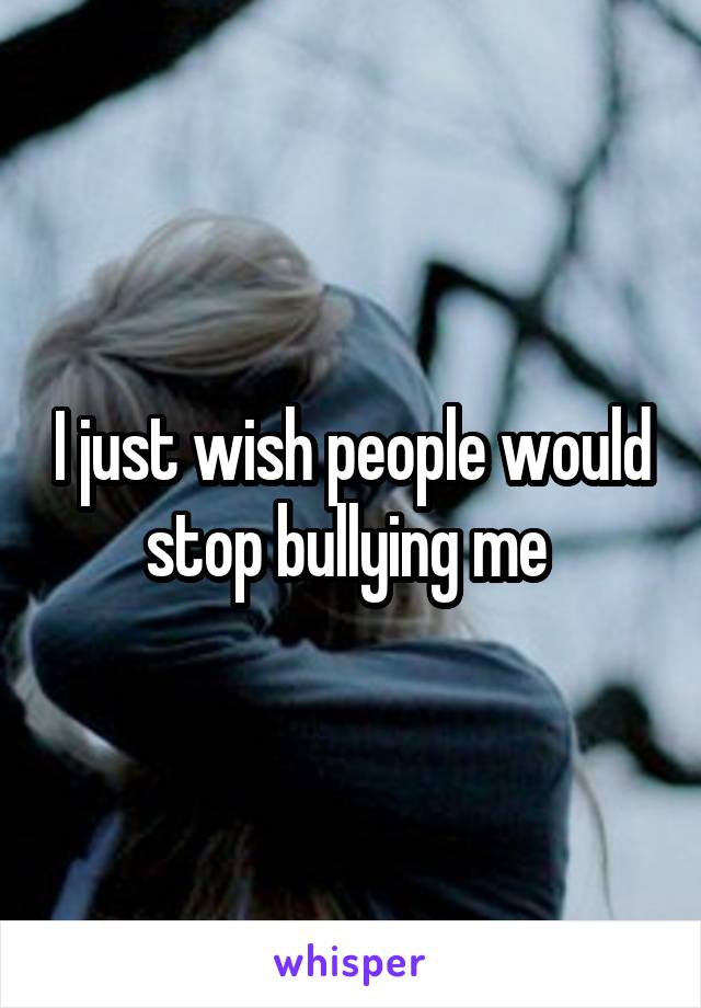 I just wish people would stop bullying me 