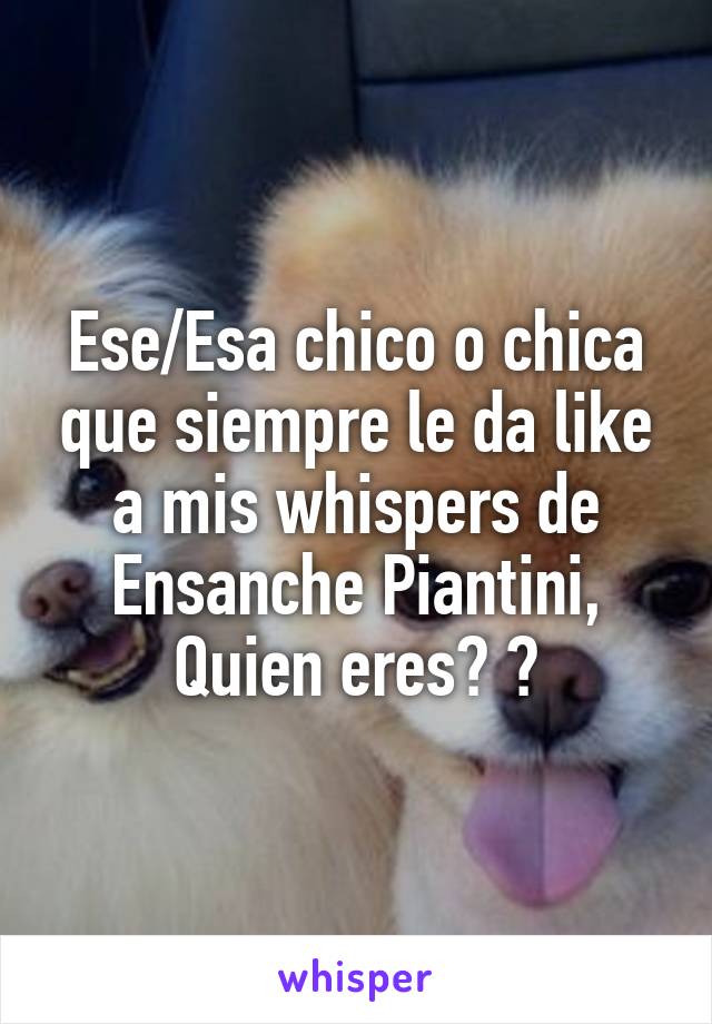 Ese/Esa chico o chica que siempre le da like a mis whispers de Ensanche Piantini, Quien eres? 🌚