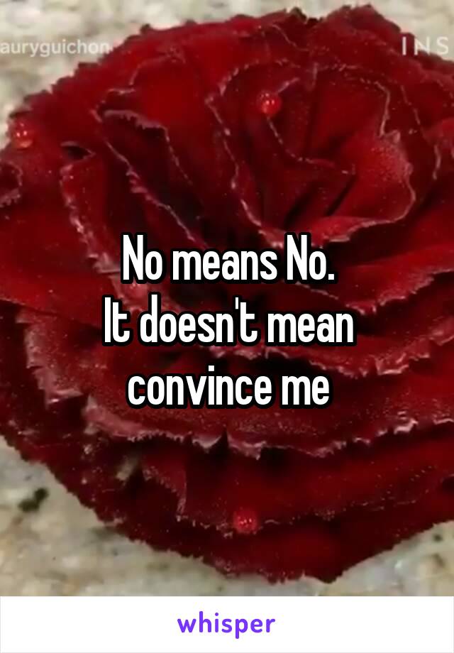 No means No.
It doesn't mean convince me