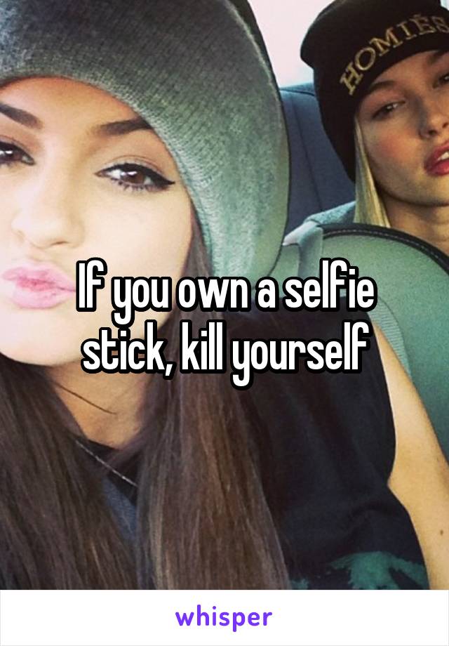 If you own a selfie stick, kill yourself