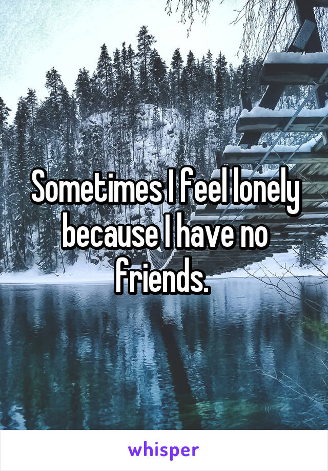 Sometimes I feel lonely because I have no friends. 