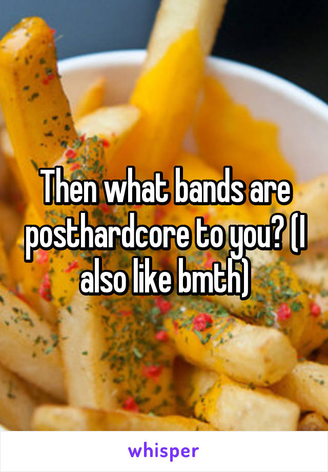 Then what bands are posthardcore to you? (I also like bmth)