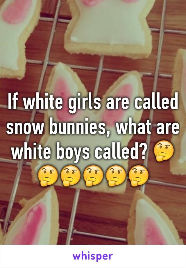 If white girls are called snow bunnies, what are white boys called? 🤔🤔🤔🤔🤔🤔