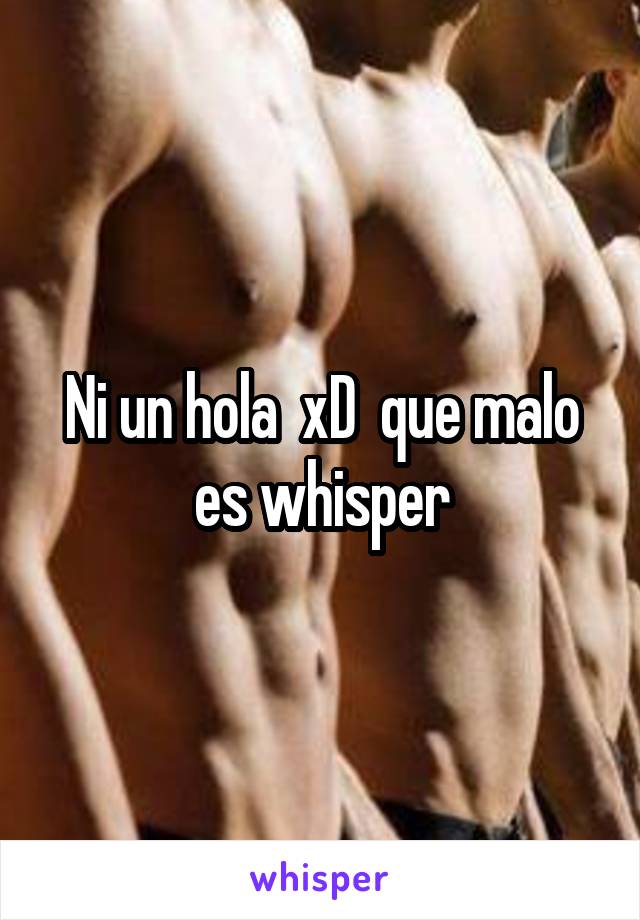 Ni un hola  xD  que malo es whisper